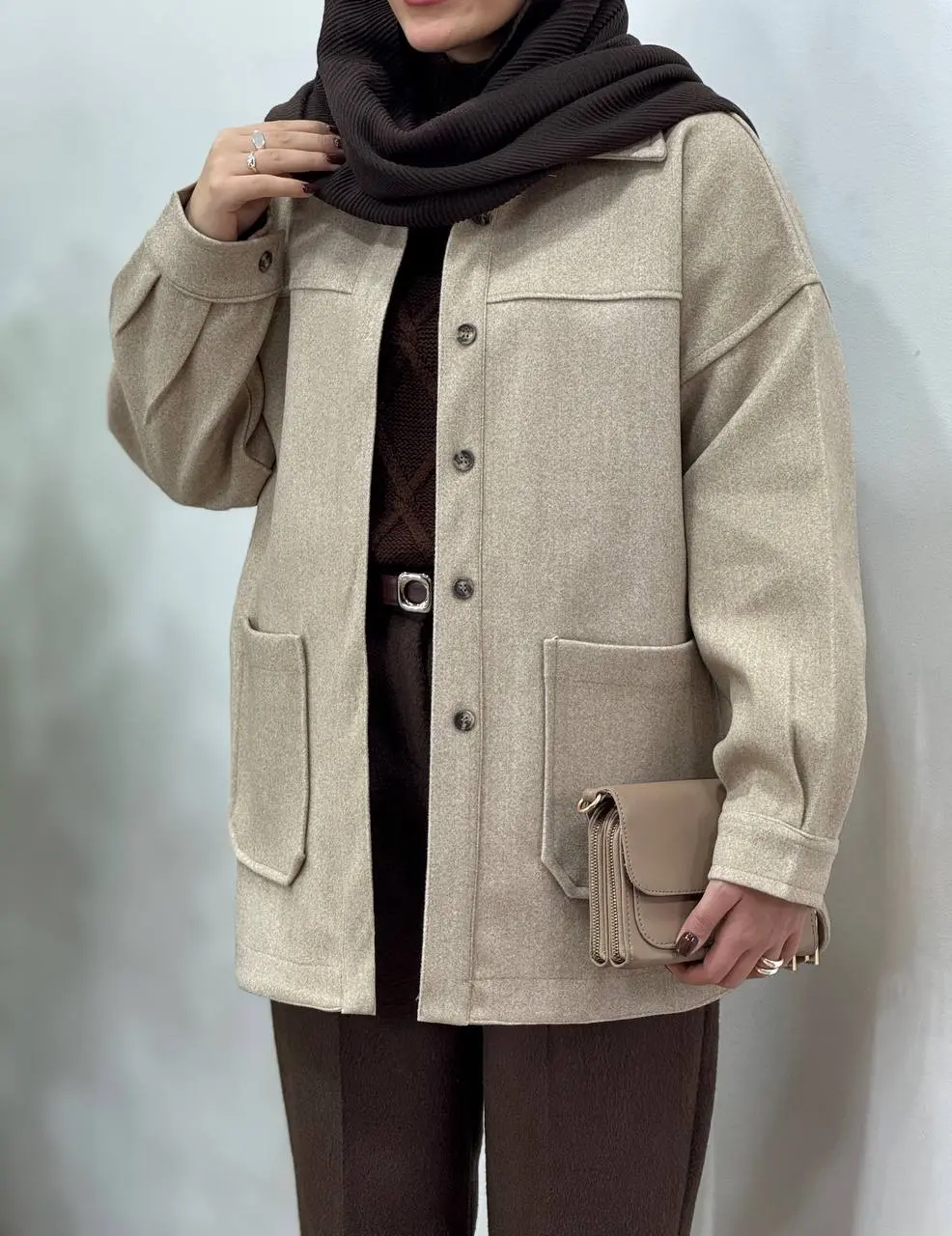 پالتو فوتر جلو دکمه آیسو ترلان